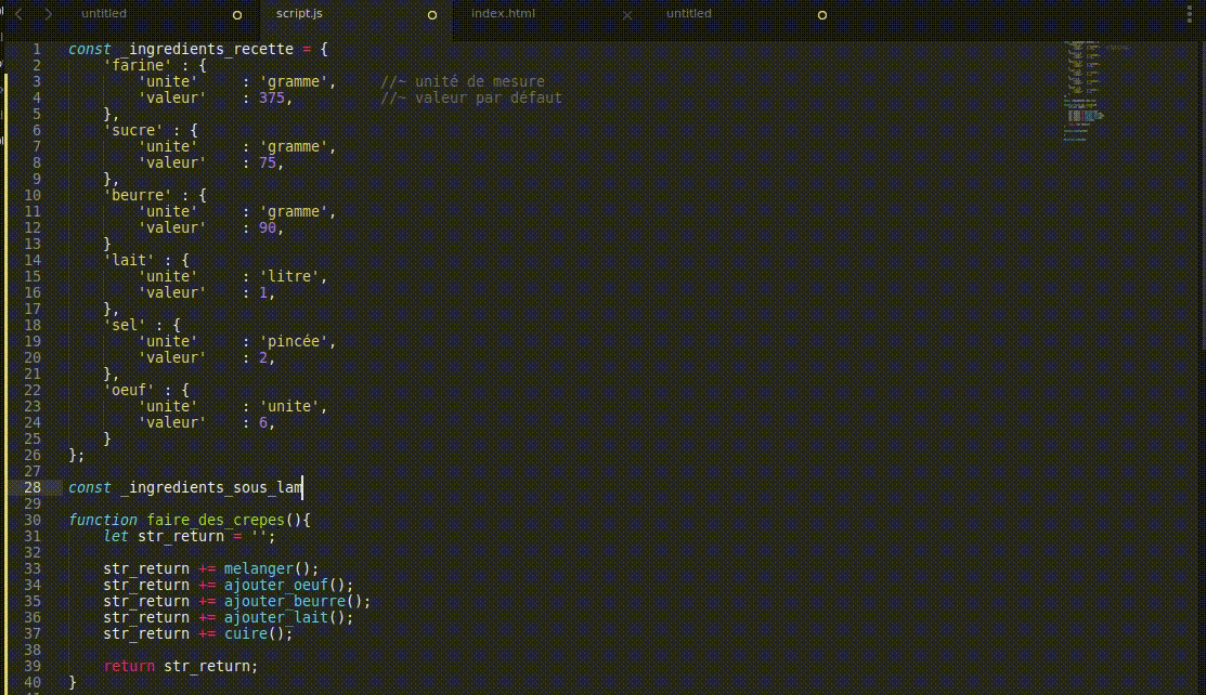 Algo-Crêpe : le code pour les quiches